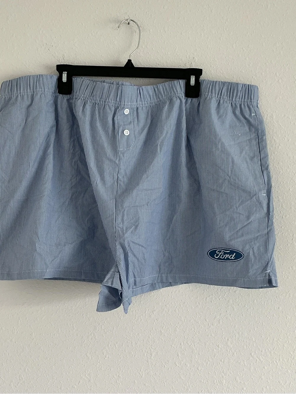 Ford Blue Pinstripe Men's Boxers with Logo